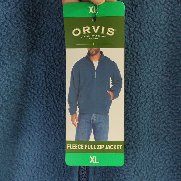 Orvis Fleece Jacket Mens XL Blue Full Zip New - Picture 3 of 8